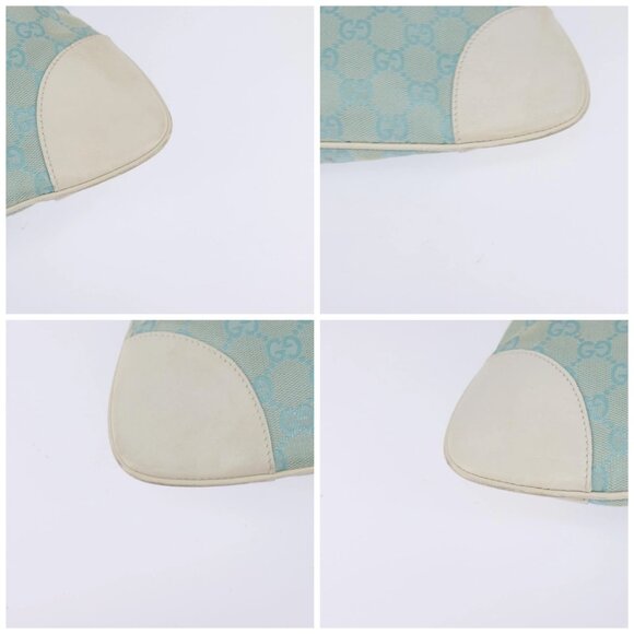 GUCCI Jackie GG Canvas Shoulder Bag Light Blue Gold 001 4057 Auth ki6112 - Picture 14 of 16